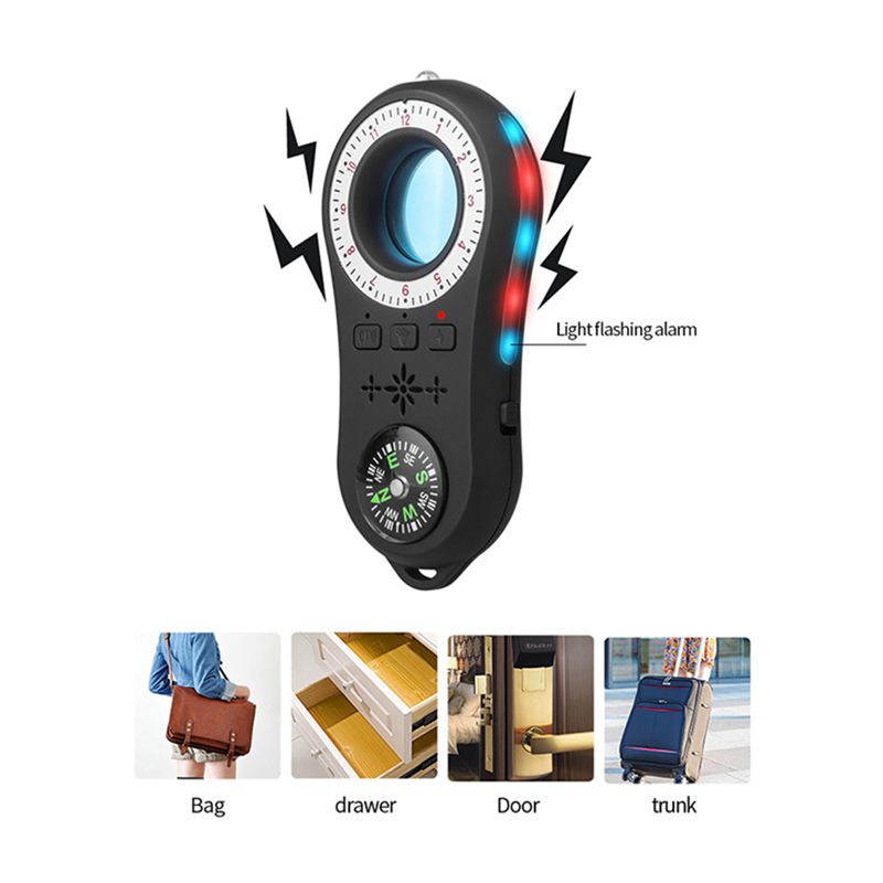 Multi-Functional Detector Hotel Hotel Anti-Camera Anti-Eavesdropping Detector Anti-Camera Infrared Scanner Vibration Alarm S100 New Infrared LED Light GPS Detector Hotel Anti-Sneak Shooting And Anti-Eavesdropping Wireless Precision Alarm 