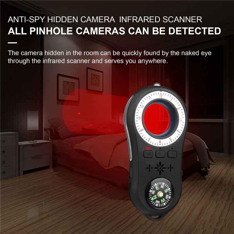 Multi-Functional Detector Hotel Hotel Anti-Camera Anti-Eavesdropping Detector Anti-Camera Infrared Scanner Vibration Alarm S100 New Infrared LED Light GPS Detector Hotel Anti-Sneak Shooting And Anti-Eavesdropping Wireless Precision Alarm 