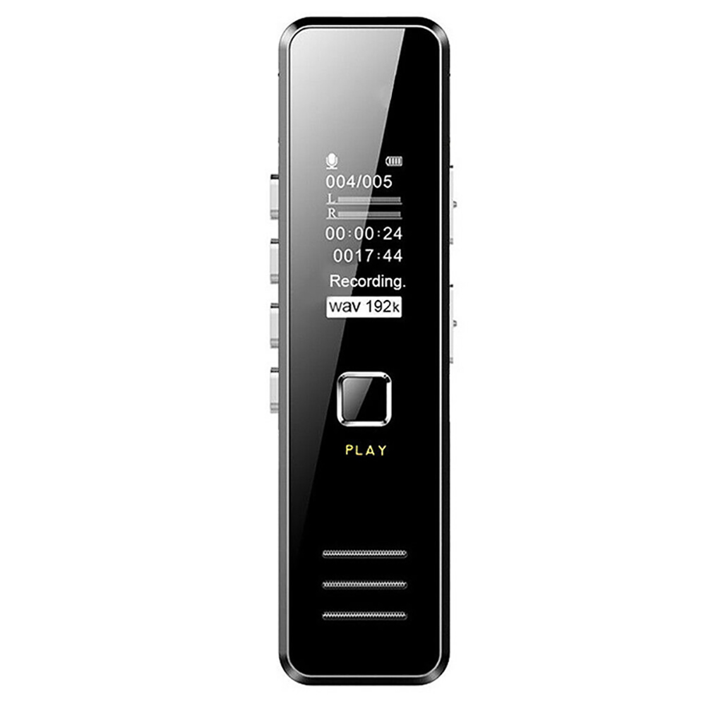 Cxfhgy USB Sound Recorder 32GB Rechargeable Digital Audio Sound Recorder Dictaphone MP3 Player DSP Noise Reduction HD Remote Recording