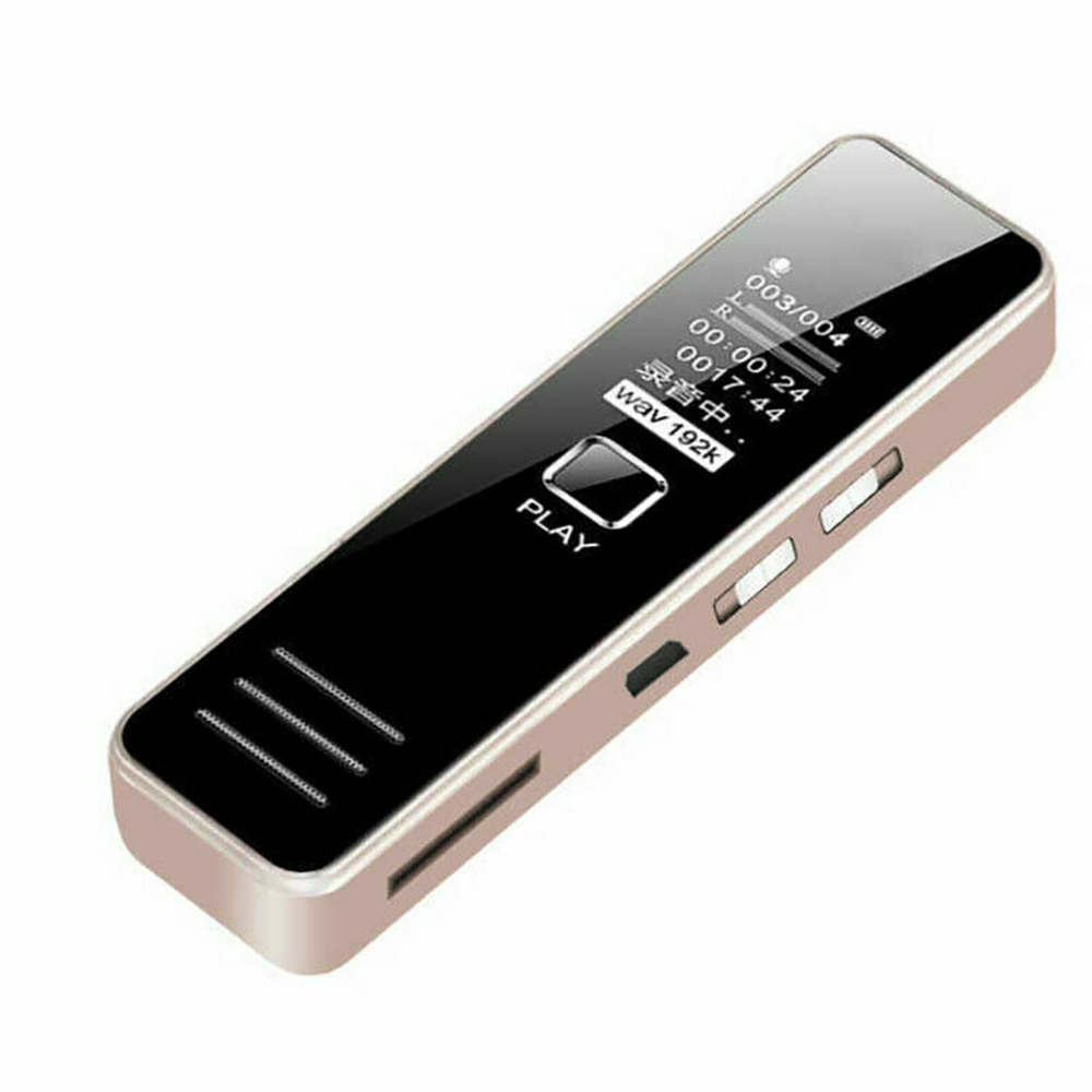Cxfhgy USB Sound Recorder 32GB Rechargeable Digital Audio Sound Recorder Dictaphone MP3 Player DSP Noise Reduction HD Remote Recording