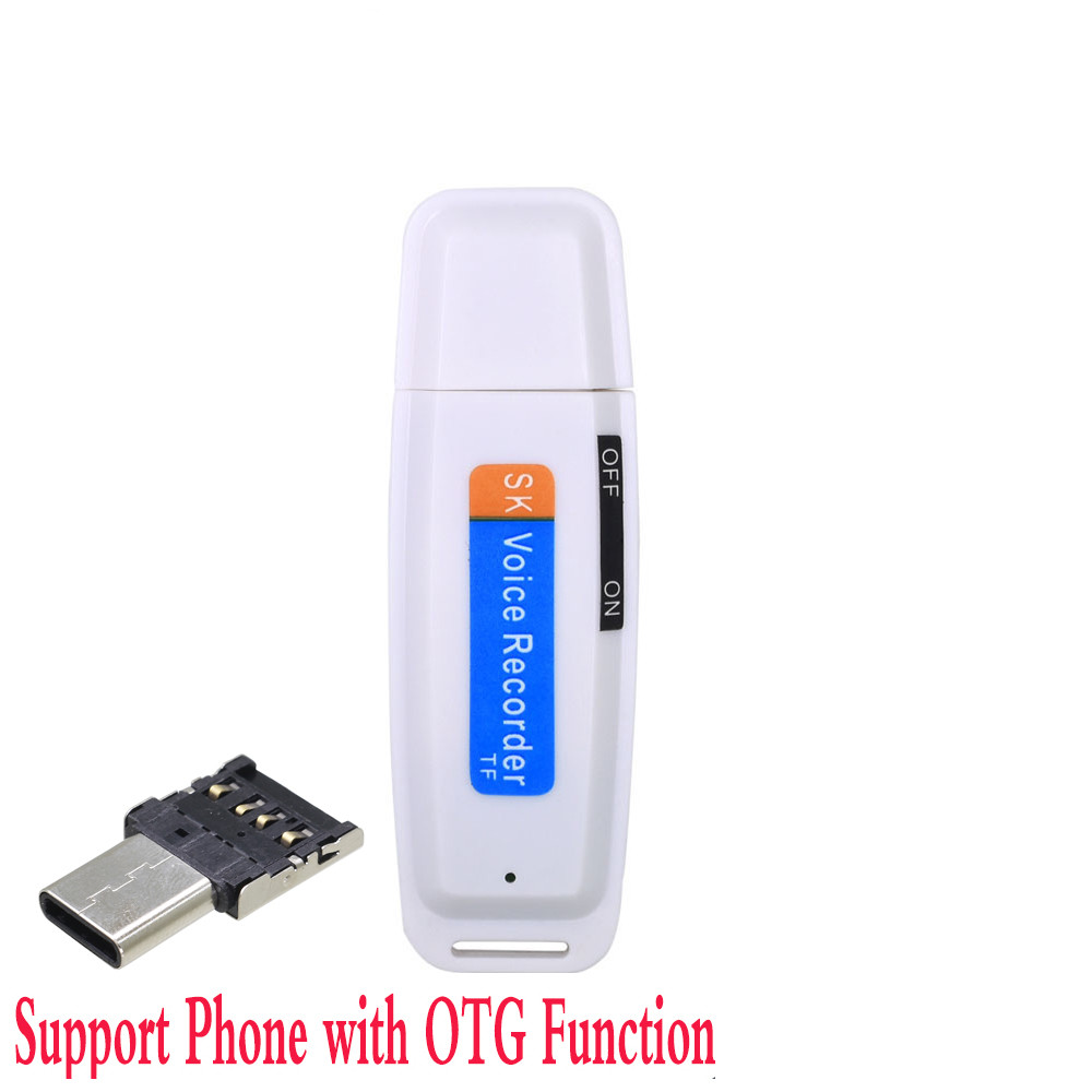 Cxfhgy Mini Dictaphone USB Voice Recorder Pen U-Disk Professional Flash Drive Digital Audio Recorder Micro SD TF Card Up to 32G
