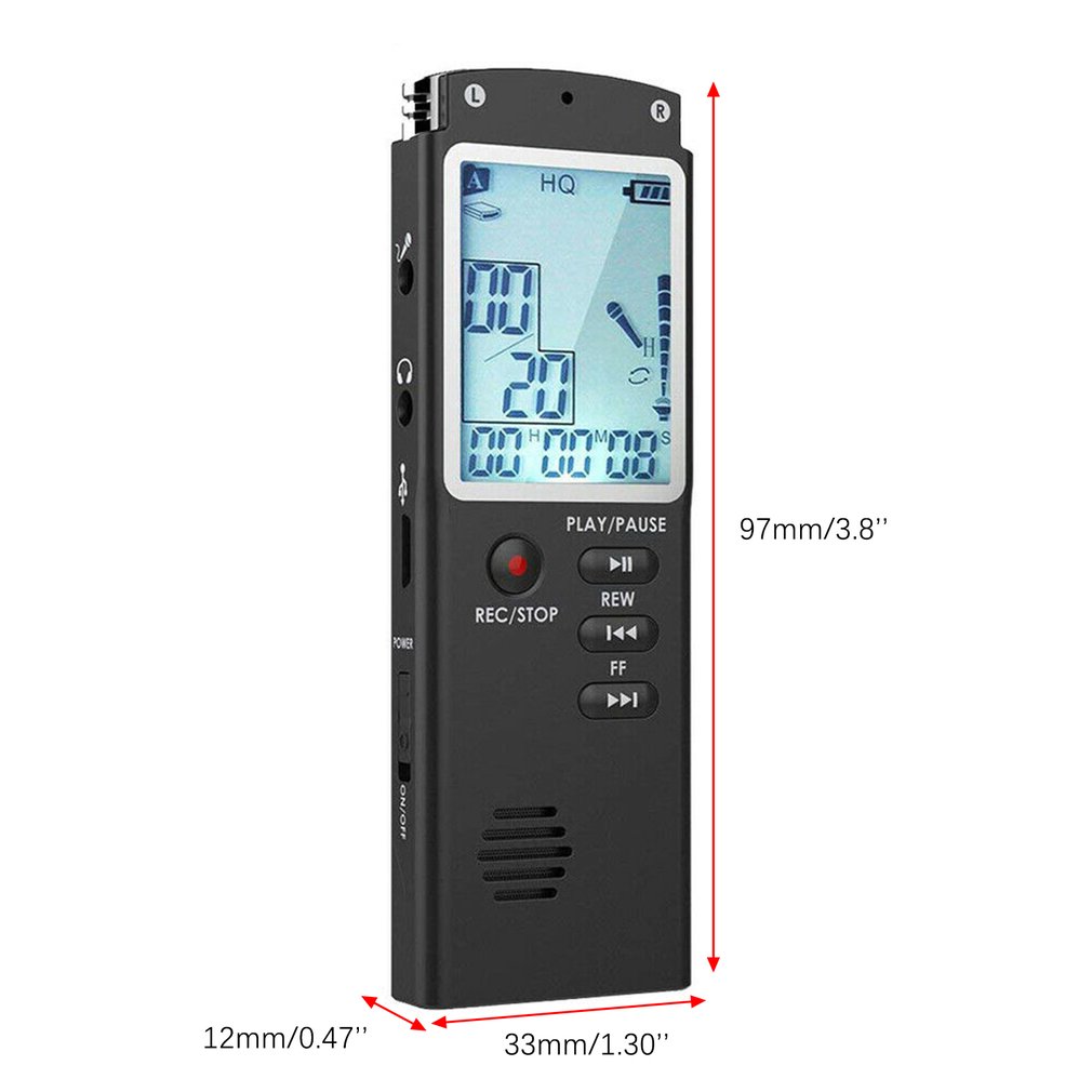 Cxfhgy 8GB/16GB/32GB Voice Recorder USB Professional 96 Hours Dictaphone Digital Audio Voice Recorder With WAV,MP3 Player T60 1536 Kbps