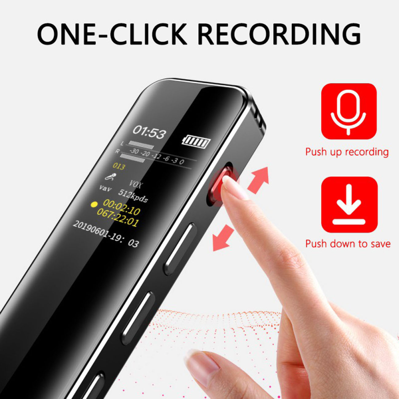Cxfhgy Portable Professional Voice recorder 26 Languages Telephone Audio Recording For Learn Business Travelling Digital Voice Recorder