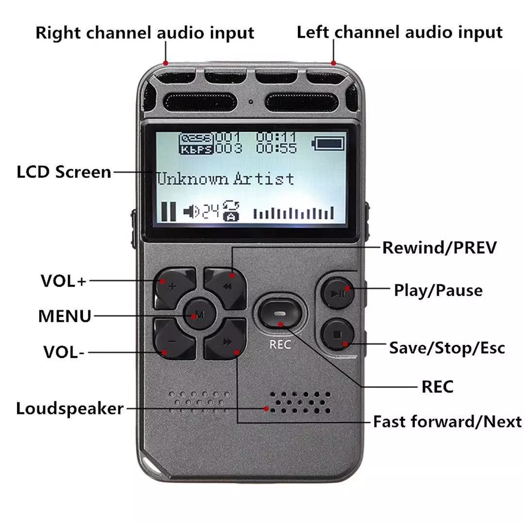 Cxfhgy High sensitive pcm audio recording devices automatic voice activated digital voice recorder 16GB hd with long time battery