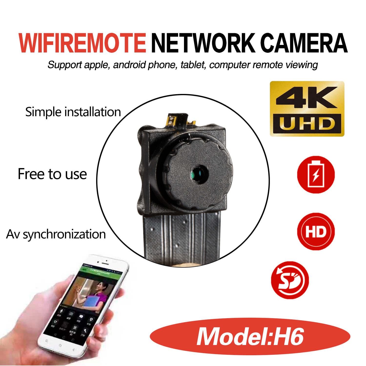 New Best Quality HD1080P Home Security Wireless Wifi P2P Diy 4K Hidden Camera Module HD 4K IP Spy Camera Made In China