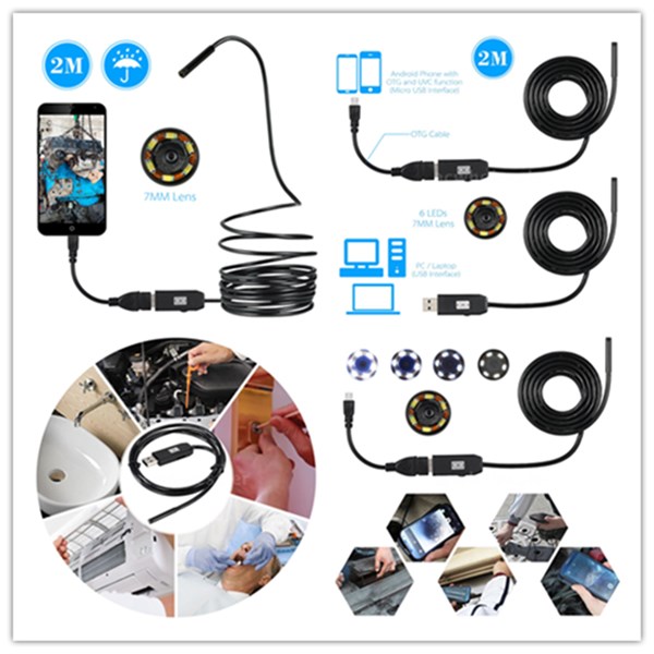 3 In1 Digital Ear Endoscope Scope Around USB Computer Andriod Type-C Connected Ear Inspection Camera With Vedio Light