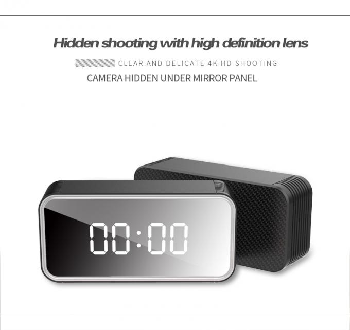 Hidden Camera Clock 4K HD 1080P WiFi Spy Hidden Wireless Mini Nanny Cam with Motion  Detection Glass Mirror Alarm Night Vision Video Network Camera