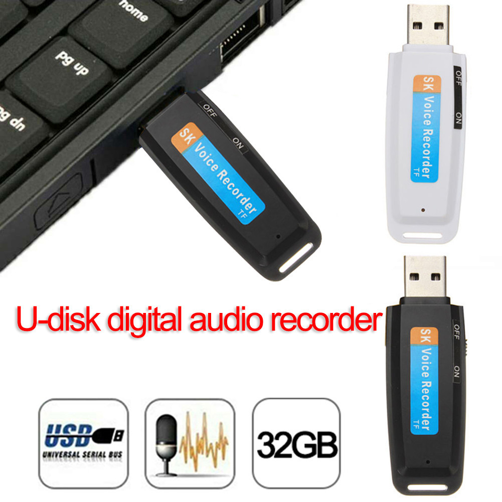 U-Disk Digital Audio Voice Recorder Pen USB Flash Drive up to 32GB Micro SD TF