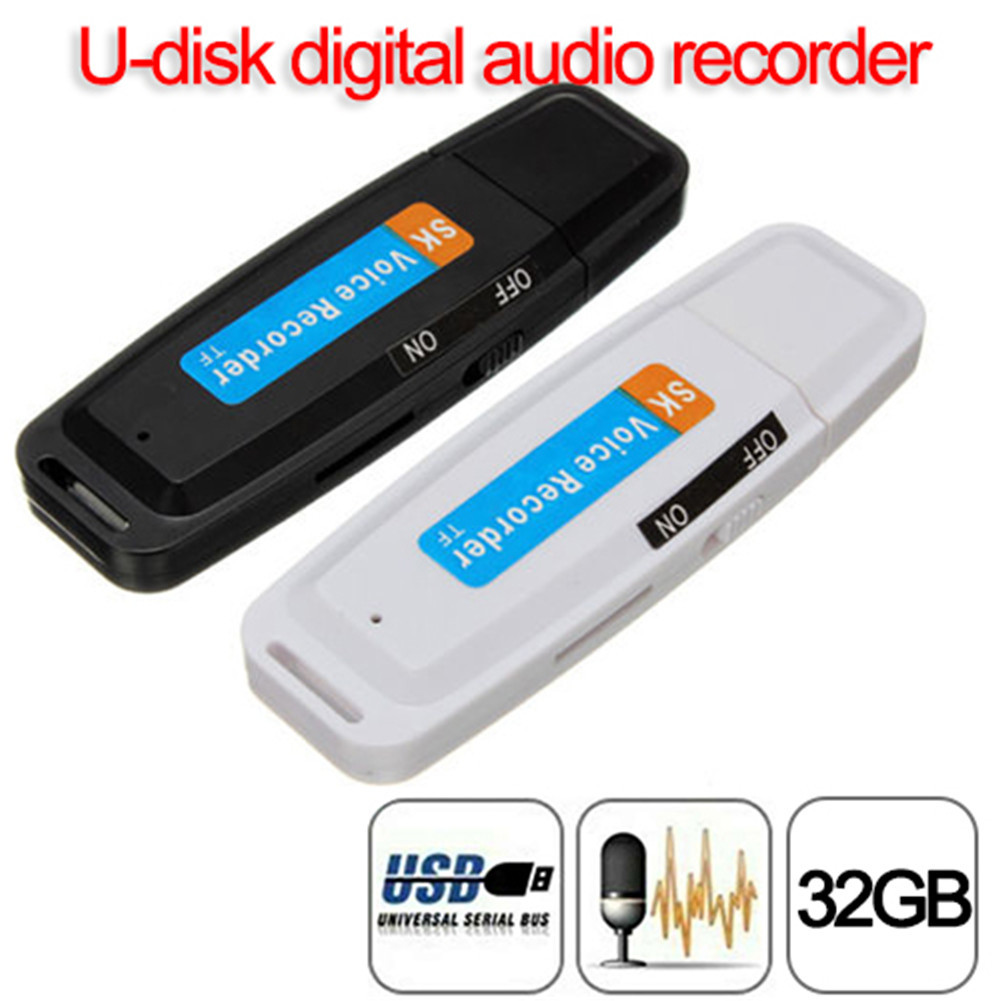 U-Disk Digital Audio Voice Recorder Pen USB Flash Drive up to 32GB Micro SD TF