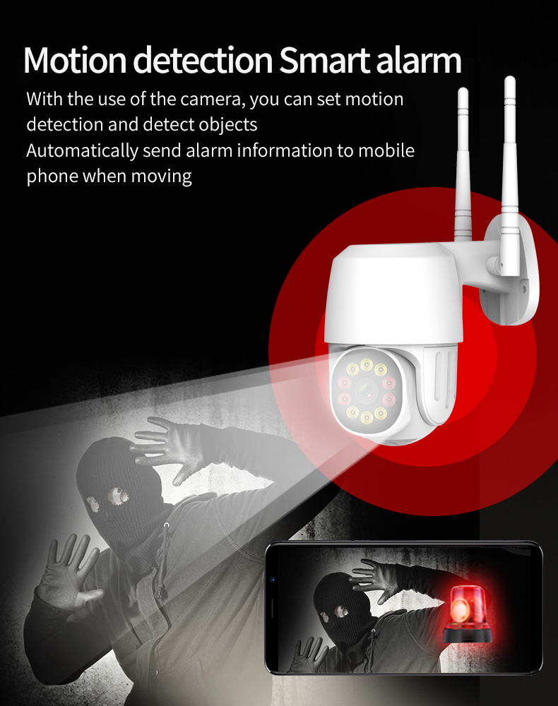 Cxfhgy 1080P PTZ Wifi IP Camera Outdoor 4X Digital Zoom 2MP Auto Tracking CCTV Home Security IP Camera Speed Dome Camera Siren Light (10).jpg