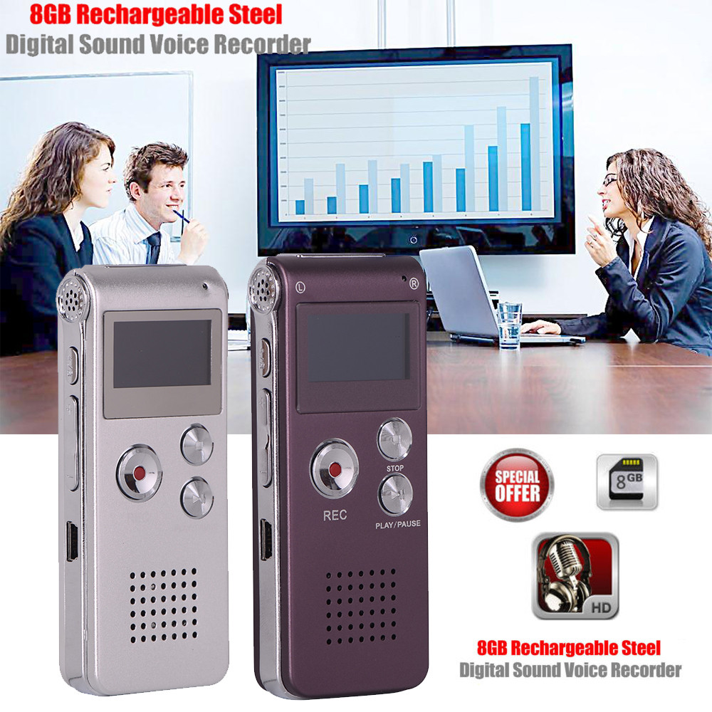 Cxfhgy Voice Recorder 2021 8GB Rechargeable Steel DIGITAL Sound Voice Recorder Dictaphone MP3 Player Record Mini Player 1 (1).jpg