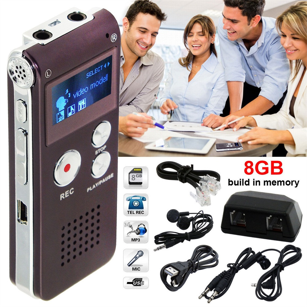 Cxfhgy Voice Recorder 2021 8GB Rechargeable Steel DIGITAL Sound Voice Recorder Dictaphone MP3 Player Record Mini Player 1 (2).jpg