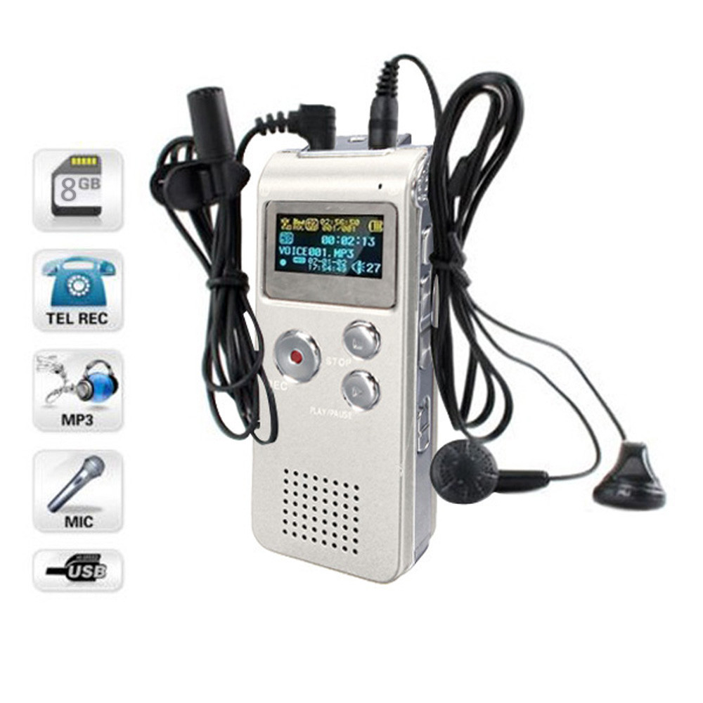 Cxfhgy Voice Recorder 2021 8GB Rechargeable Steel DIGITAL Sound Voice Recorder Dictaphone MP3 Player Record Mini Player 1 (6).jpg